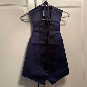 Navy blue/black vest and bow tie